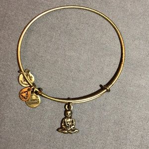 Gold Alex & Ani bracelet w/ Buddha pendant